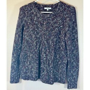 Madewell Wool Apaca Blend Cable Knit Chunky Split Hem Firelight Marled Sweater S